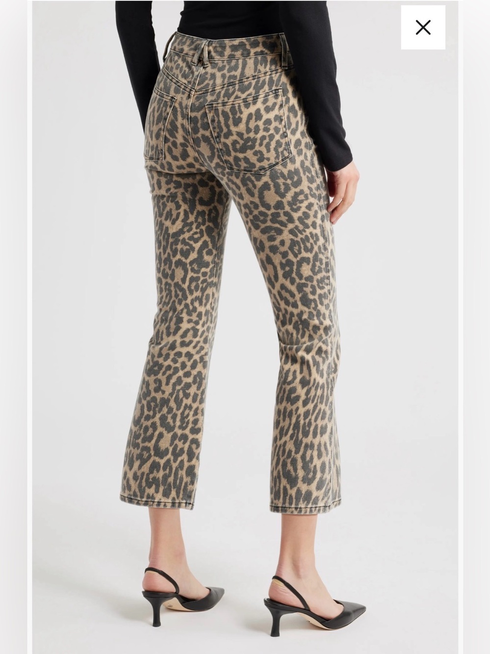 NWT Good American Leopard Cropped Denim - Picture 2 of 7